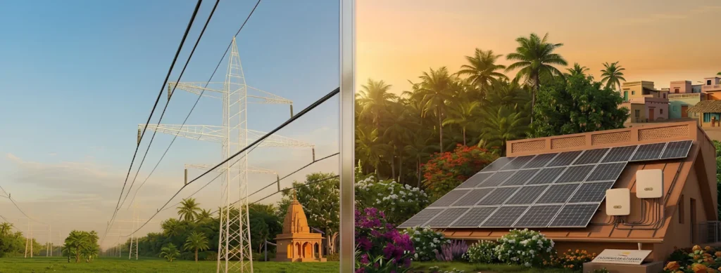 Rooftop solar vs grid power